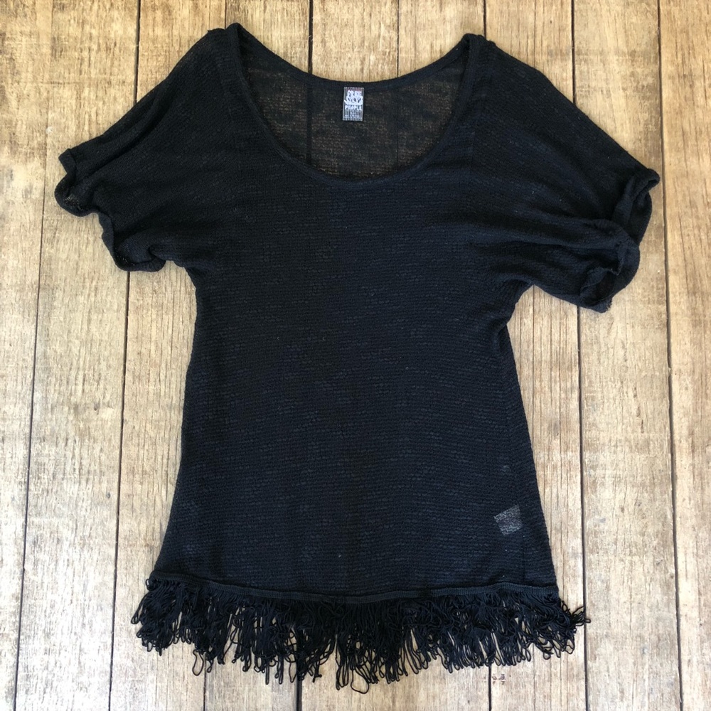 Free People Fringe Knit Tunic S